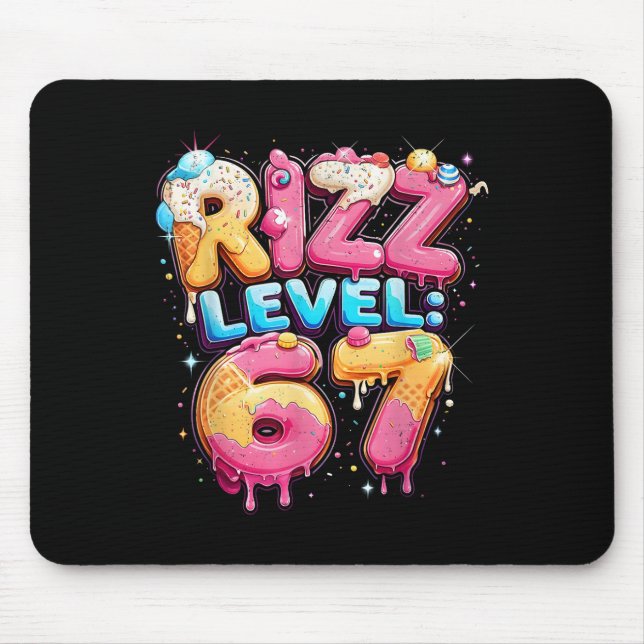 67 Ice Cream Drip Cool Meme Six Seven Gen Alpha Sl Mouse Mat (Front)