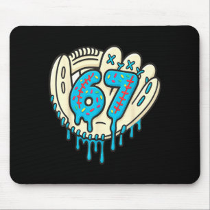 67 Ice Cream Drip Funny Six Seven Baseball  Mouse Mat