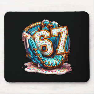 67 Ice Cream Drip Funny Six Seven Baseball Mouse Mat