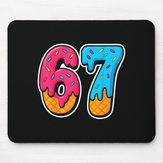 67 Ice Cream Drip Funny Six Seven Gen Alpha Meme S Mouse Mat (Front)