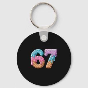 67 Ice Cream Drip Funny Six Seven Meme Number 6 An Key Ring