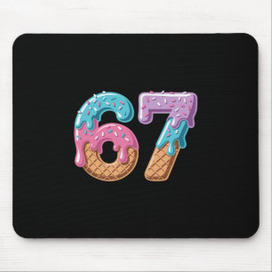 67 Ice Cream Drip Funny Six Seven Meme Number 6 An Mouse Mat