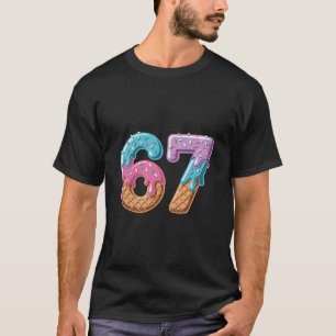 67 Ice Cream Drip Funny Six Seven Meme Number 6 An T-Shirt