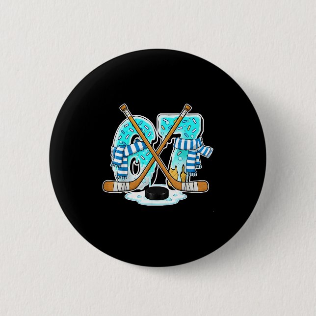 67 Ice Cream Drip Hockey Gen Alpha Slang Six Seven 6 Cm Round Badge (Front)