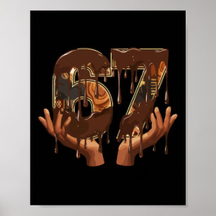 67 Ice Cream Drip Melanin Black History Funny Meme Poster