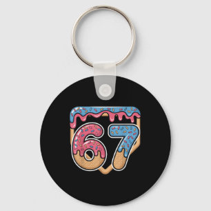 67 Ice Cream Drip Meme Baseball  Key Ring