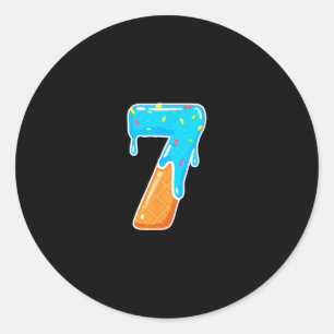 67 Ice Cream Drip Meme Funny 6 7 Costume Couple  Classic Round Sticker