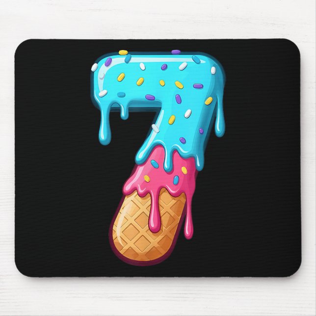 67 Ice Cream Drip Meme Funny 6 7 Halloween Costume Mouse Mat (Front)