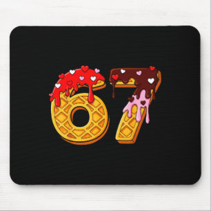 67 Ice Cream Drip Meme Funny Six Seven 67 Valentin Mouse Mat