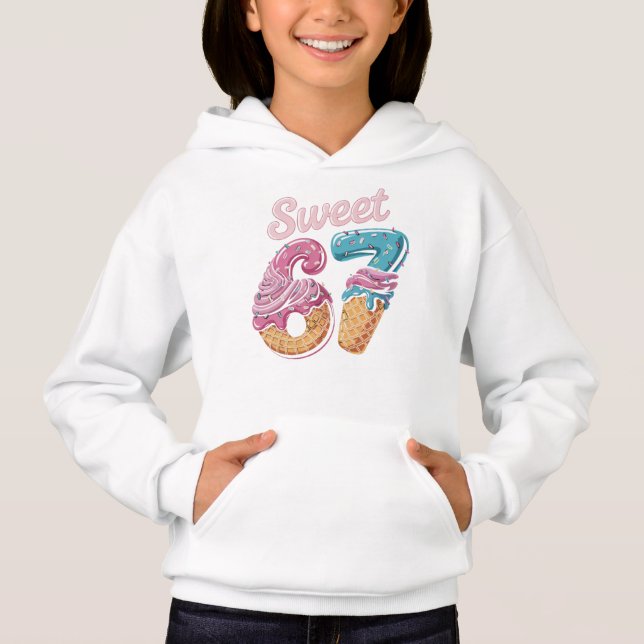67 Ice Cream Drip Meme Funny Six Seven Gen Alpha  (Front)