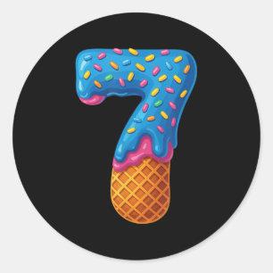 67 Ice Cream Drip Meme Funny Six Seven Gen-alpha C Classic Round Sticker