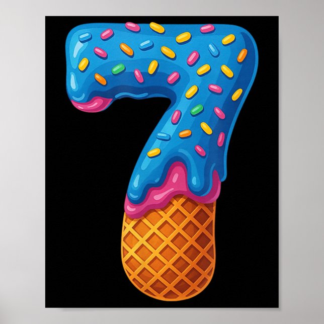 67 Ice Cream Drip Meme Funny Six Seven Gen-alpha C Poster (Front)