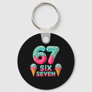 67 Ice Cream Drip Meme Funny Six Seven Gen Alpha S Key Ring