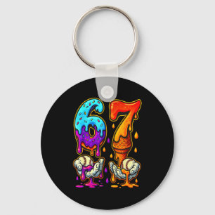 67 Ice Cream Drip Meme Funny Six Seven Gen Alpha S Key Ring