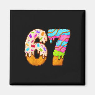 67 Ice Cream Drip Meme Funny Six Seven Gen Alpha S Magnet