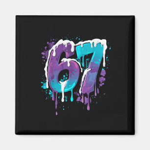 67 Ice Cream Drip Meme Funny Six Seven Gen Alpha S Magnet