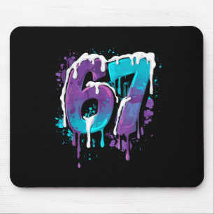 67 Ice Cream Drip Meme Funny Six Seven Gen Alpha S Mouse Mat