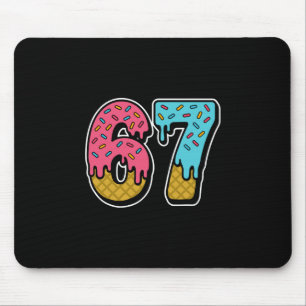 67 Ice Cream Drip Meme Funny Six Seven Gen Alpha S Mouse Mat