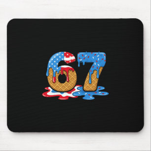 67 Ice Cream Drip Meme Funny Six Seven Gen Alpha S Mouse Mat