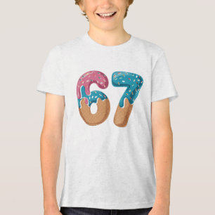 67 Ice Cream Drip Meme Funny Six Seven Gen Alpha  Tri-Blend Shirt