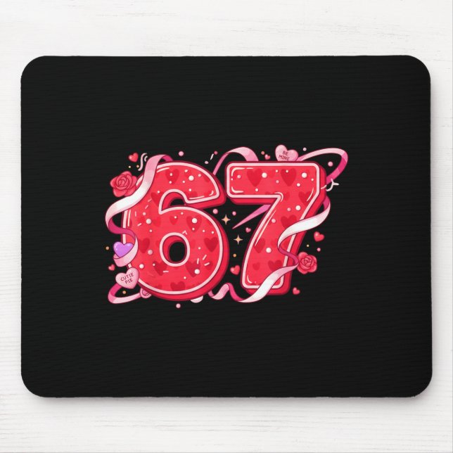 67 Ice Cream Drip Meme Funny Six Seven Valentine D Mouse Mat (Front)