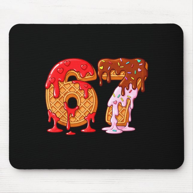 67 Ice Cream Drip Meme Funny Six Seven Valentine D Mouse Mat (Front)