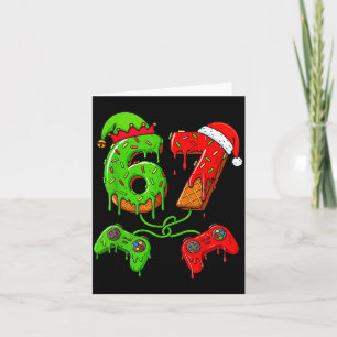 67 Ice Cream Drip Meme Gamer Six Seven Christmas B Card