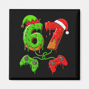 67 Ice Cream Drip Meme Gamer Six Seven Christmas B Magnet