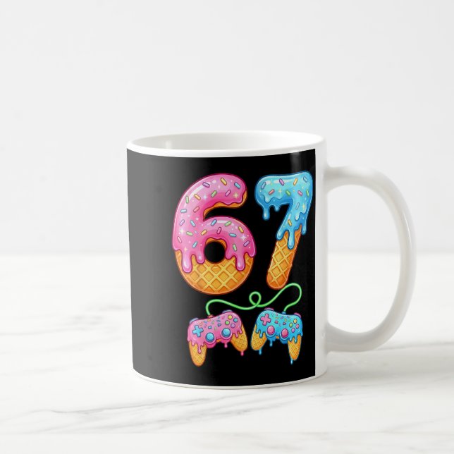 67 Ice Cream Drip Meme Gamer Six Seven Gen Alpha S Coffee Mug (Right)