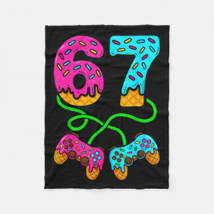 67 Ice Cream Drip Meme Gamer Six Seven Gen Alpha S Fleece Blanket