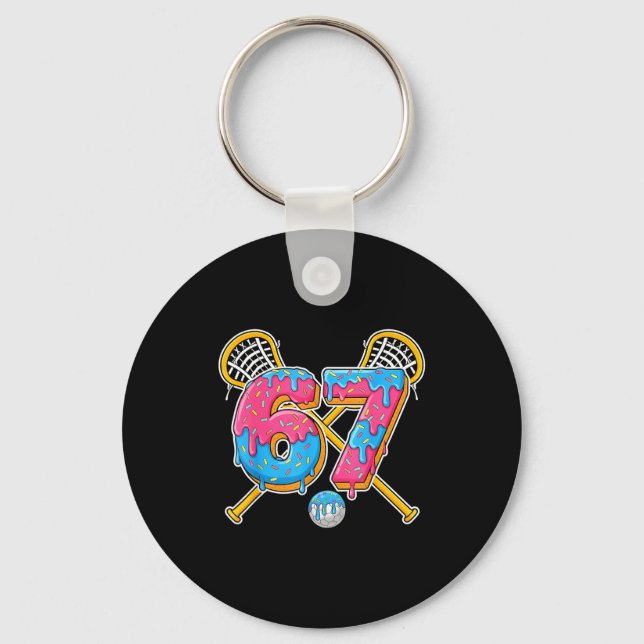 67 Ice Cream Drip Meme Gen Alpha Slang Lacrosse Sr Key Ring (Front)