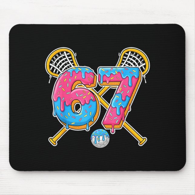 67 Ice Cream Drip Meme Gen Alpha Slang Lacrosse Sr Mouse Mat (Front)