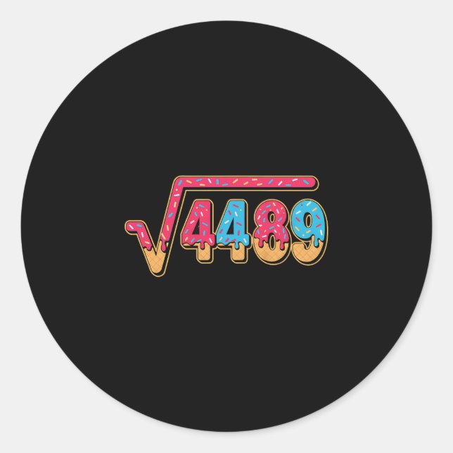 67 Ice Cream Drip Meme Math Teacher School Square  Classic Round Sticker (Front)