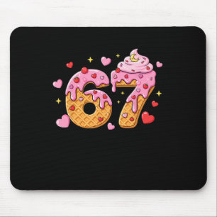 67 Ice Cream Drip Meme Six Seven 6 7 Valentine Day Mouse Mat