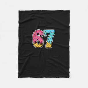 67 Ice Cream Drip Meme Six Seven Funny Gen Alpha D Fleece Blanket