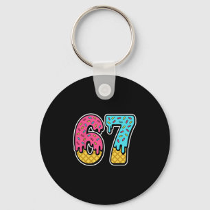 67 Ice Cream Drip Meme Six Seven Funny Gen Alpha D Key Ring