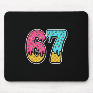 67 Ice Cream Drip Meme Six Seven Funny Gen Alpha D Mouse Mat