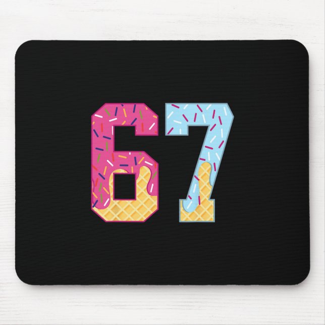 67 Ice Cream Drip Meme Six Seven Gen Alpha Slang 1 Mouse Mat (Front)