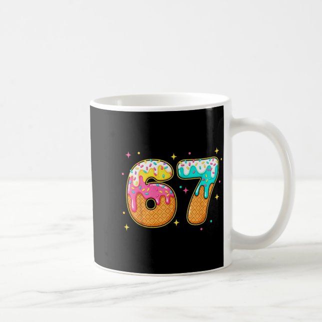 67 Ice Cream Drip Meme Six Seven Gen Alpha Slang  Coffee Mug (Right)