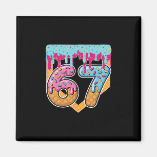 67 Ice Cream Drip Meme Six Seven Gen Alpha Slang Magnet