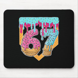 67 Ice Cream Drip Meme Six Seven Gen Alpha Slang _ Mouse Mat