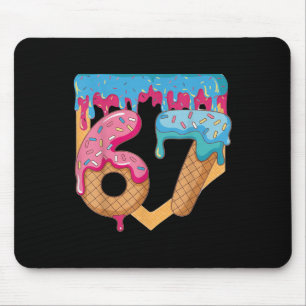 67 Ice Cream Drip Meme Six Seven Gen Alpha Slang _ Mouse Mat