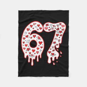 67 Ice Cream Drip Meme Six Seven Gen Alpha Valenti Fleece Blanket