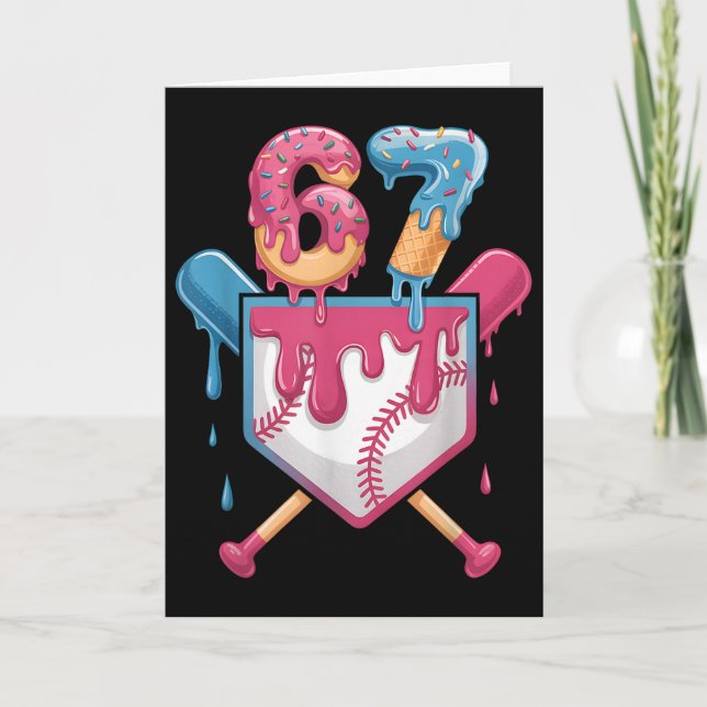 67 Ice Cream Drip Meme Six Seven Pride 6 7 Ice Cre Card (Front)