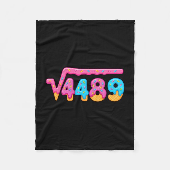 67 Ice Cream Drip Meme Square Root 4489 Gen Alpha  Fleece Blanket (Front)
