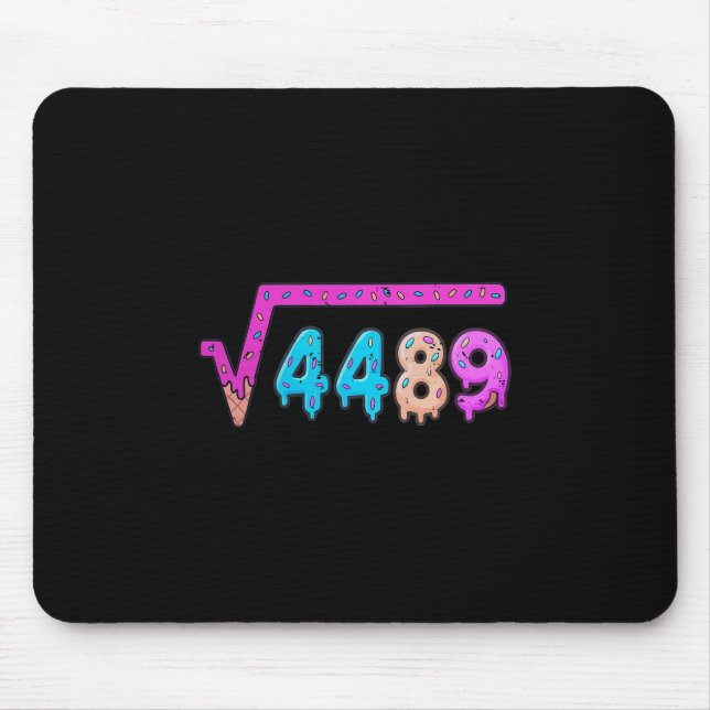 67 Ice Cream Drip Meme Square Root 4489 Six Seven  Mouse Mat (Front)