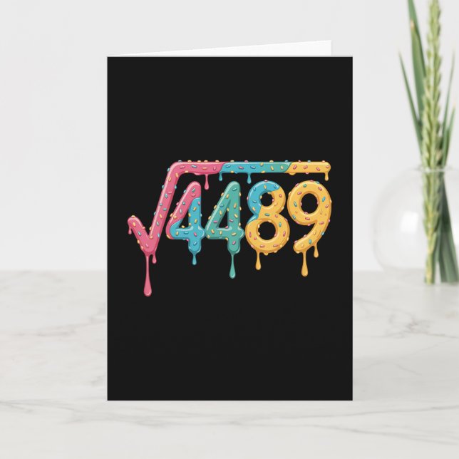 67 Ice Cream Drip Meme Square Root 4489 Slang Math Card (Front)