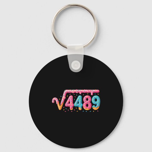 67 Ice Cream Drip Meme Square Root 4489 Slang Math Key Ring (Front)
