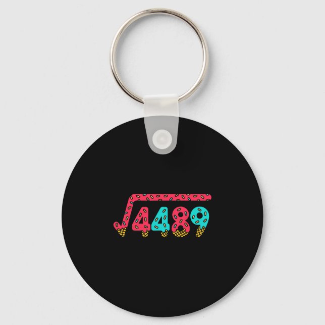67 Ice Cream Drip Meme Square Root 4489 Slang Math Key Ring (Front)