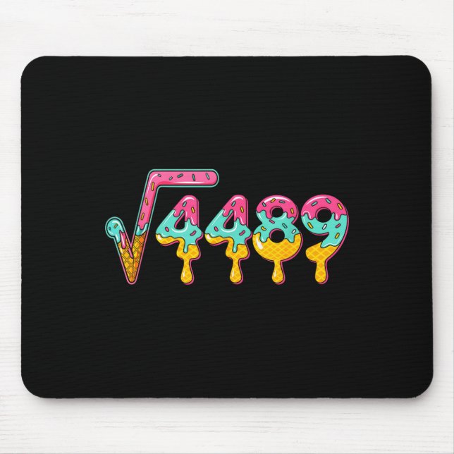 67 Ice Cream Drip Meme Square Root 4489 Slang Math Mouse Mat (Front)